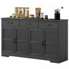 HOMCOM Sideboard Cabinet, Coffee Bar Cabinet with Drawers, Distressed Black