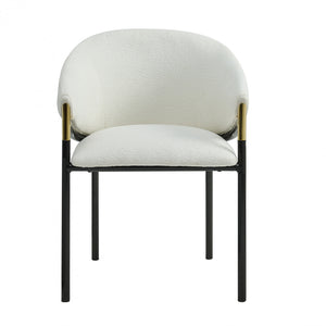 Pater Modern Dining Chairs With Upholstered Fabric Seating And Metal Legs,white