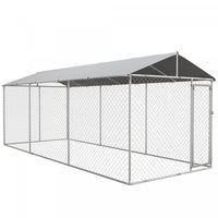 Pawhut Outdoor Dog Kennel Dog Run With Waterproof, Uv Resistant Cover For All-sized Dogs, 19.7' X 7.