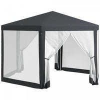 Outsunny Hexagonal Patio Gazebo Tent, Dark Grey