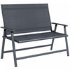 Outsunny Folding Patio Chair For 2 People With Armrest, Mesh Fabric Seat