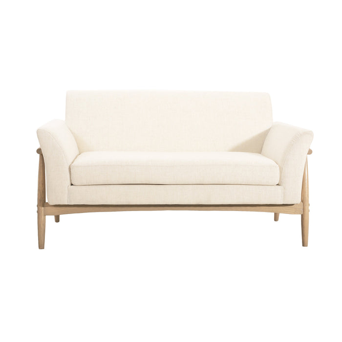 Harper Compact Seating Fabric Modern Loveseat,Beige
