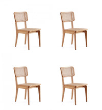 Giverny Industry Chic Wood Dining Chair in Natural - Set of 4