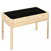 Outsunny 46'' X 24'' Raised Garden Bed, Wooden Elevated Planter Box With Non-woven Liner For Vegetab