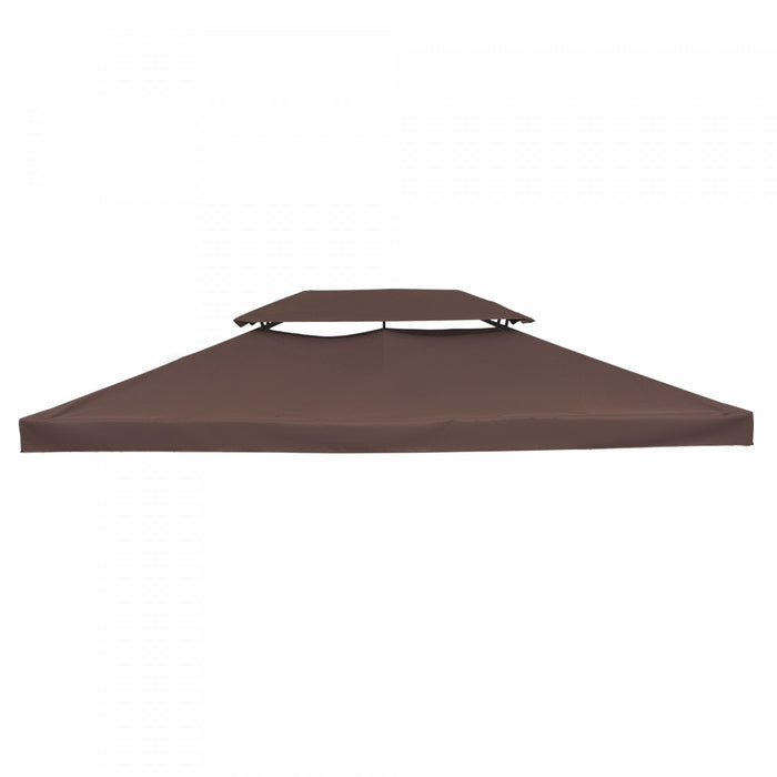 Outsunny 13.1' X 9.8' Gazebo Replacement Canopy 2 Tier Top Uv Cover Pavilion Garden Patio Outdoor, Coffee (top Only)