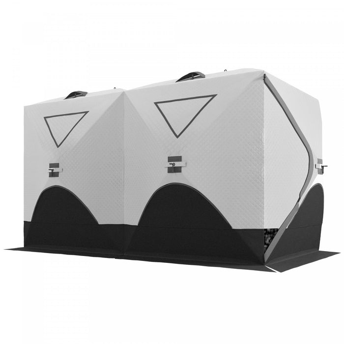 Outsunny 8-person Insulated Ice Fishing Tent, Pop-up, For -22℉, Grey