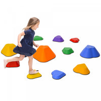 Qaba Stepping Stones Kids, 11pcs Obstacle Course For Kids, Non-slip Heart-shaped Balance Stepping St