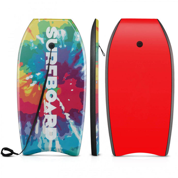 Costway 37\" Lightweight Body Board With Eps Core Xpe Deck Hdpe Bottom Crescent Tail Colorful