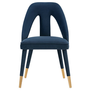 Manhattan Comfort Modern Neda Velvet Dining Chair - Midnight Blue