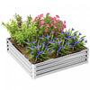 4' X 4' X 1' Raised Garden Bed Galvanized Steel Planter Box Silver