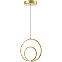 Dainolite Gabriel LED Pendant 22w Aged Brass Finish White Silicone Diffuser Lamp