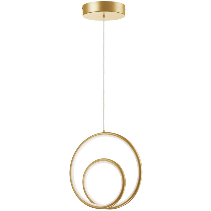 Dainolite Gabriel LED Pendant 22w Aged Brass Finish White Silicone Diffuser Lamp