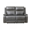 Marlow 60 in. Leather Match Power Reclining Loveseat with USB/USB-C - Charcoal | Causeuse inclinable electrique Marlow de 60 po en cuir assorti avec USB/USB-C - Charbon