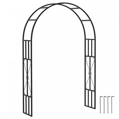 Outsunny 7.3ft Steel Garden Arch Trellis, Garden Arbor For Climbing Plants
