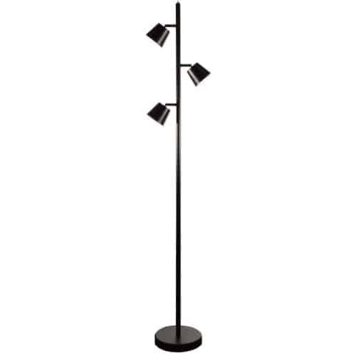 Dainolite Modern 3 Light LED Floor Lamp Matte Black Finish