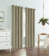 Thermaplus Ethan Linen Blackout Grommet Curtain Panel - 52 x 95