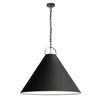 Dainolite Princeton 1 Light Pendant 32\" Dia Matte Black Finish Black Shade Lamp