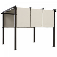 Outsunny 10' X 10' Metal Pergola With Retractable Canopy For Patio, Deck