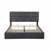 Nicole 2 Piece Bedroom Set With Upholstered Platform Bed And Ottoman Bench,queen Size,black Queen Bed