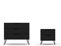 Rockefeller Mid-Century Modern 2-Piece Dresser Set in Black 