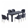 Flor and Rockaway Modern Industry Chic 7-Piece Dining Set in Black