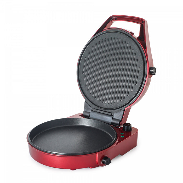 CHK Series Commercial Chef Countertop Pizza Maker & Indoor Grill, CHPG12R, Red