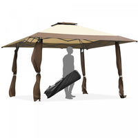 Costway 13'x13' Folding Gazebo Canopy Shelter Awning Tent Patio Garden Companion