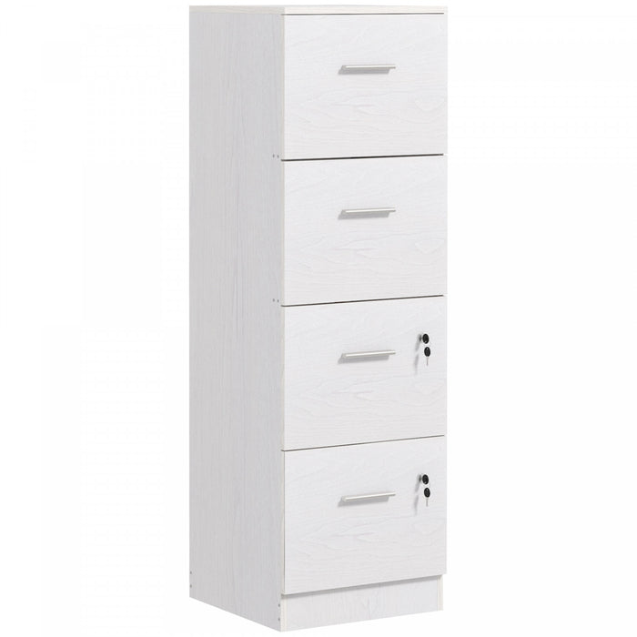 HOMCOM 4 Drawer File Cabinet Locking Filing Cabinet for A4 and Letter Size