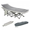 Outsunny Folding Camping Cot For Adults With Mattress Pillow Light Grey