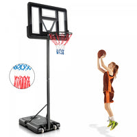 Costway 4.25-10ft Portable Adjustable Basketball Hoop System With 44