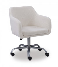 Rylen Fabric Sherpa Office Chair - White