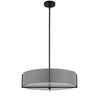 Dainolite Preston 4 Light Pendant 21\" Dia Matte Black Grey Shade Lamp