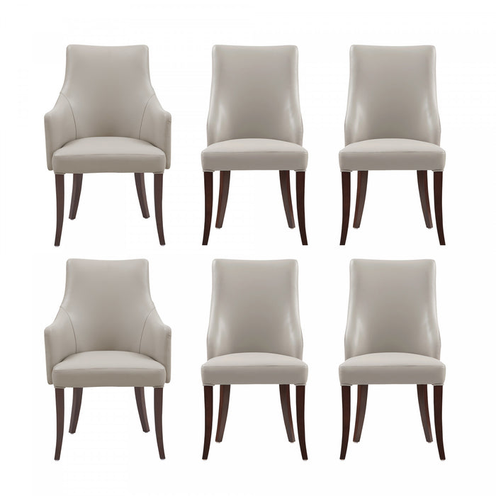 Connie Modern 6-Piece Dining Chair Set in Light Gray