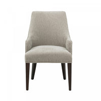 Beever Modern Wood Chenille Armchair in Taupe