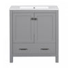 Harper 30 Inch Bathroom Vanity with Ceramic Sink and Smart Storage Cabinet, Grey