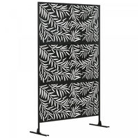 Outsunny Metal Privacy Screen Panel With Expansion Screws Outdoor Divider