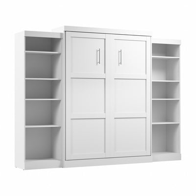 Bestar Pur Queen Murphy Bed and Two Shelving Units 115-Inch Wall Bed|Grand lit escamotable mural Pur de Bestar de 115 po avec 2 meubles à tablettes