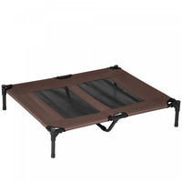 Pawhut Elevated Pet Bed Portable Raised Cot With Non-slip Feet For Outdoor & Indoor Use, Coffee