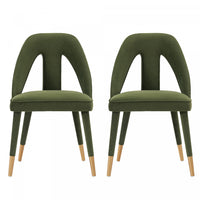 Neda Modern Upholstered Velvet Dining Chair in Olive Green - Set of 2