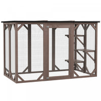 Pawhut Cat Cage Indoor Catio Outdoor Cat Enclosure Pet House Small Animal Hutch For Rabbit, Kitten,