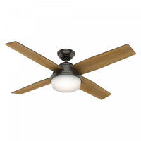 Dempsey Ceiling Fan with Light Fixture - Black 