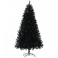 HOMCOM 7.5ft Artificial Christmas Tree with Auto Open, Steel Base, Black