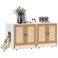 Pawhut Cat Litter Box Enclosure, Hidden Litter Box Furniture With Pull-out Tray, Indoor Cat Washroom