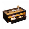 Emily Coffee Table with LED Lights and Open Storage,Black | Emily table basse avec eclairage LED et rangement ouvert, noir