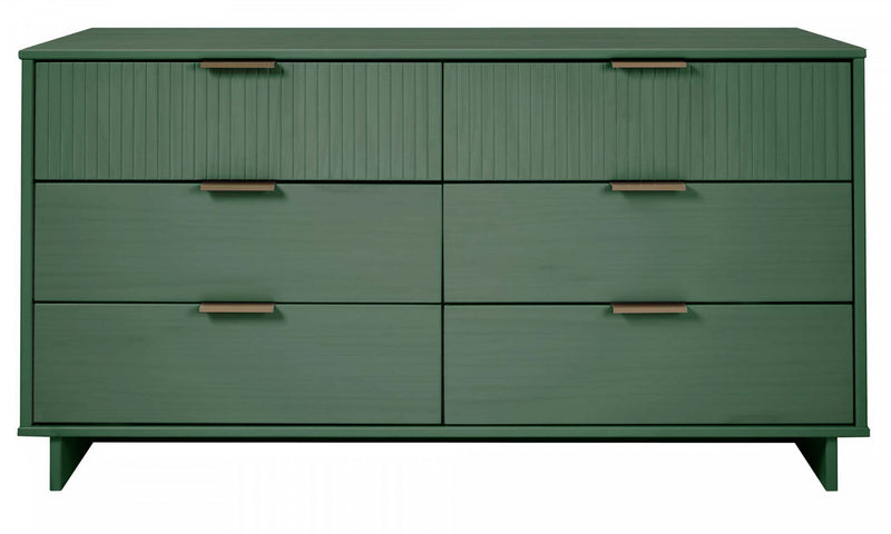 Granville Modern 55\" Dresser in Sage Green (6-Drawer)