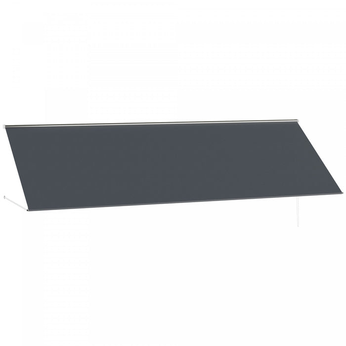 Outsunny 13' X 4' Retractable awning For Doors And Windows, Dark Gray