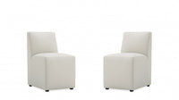 Anna Square Modern Vegan Leather Dining Chair in Stone Gray - Set of 2 