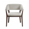 Blake Modern Wood Faux Mohair Armchair in Greige