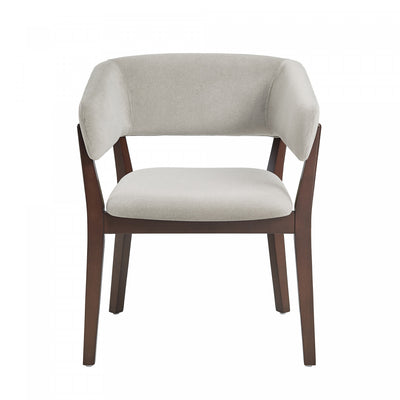 Blake Modern Wood Faux Mohair Armchair in Greige | Fauteuil Blake moderne en bois avec effet mohair synthetique, coloris grege