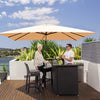Costway 10'x13' Patio Offset Cantilever Umbrella Aluminum 360° Rotation Tilt Beige